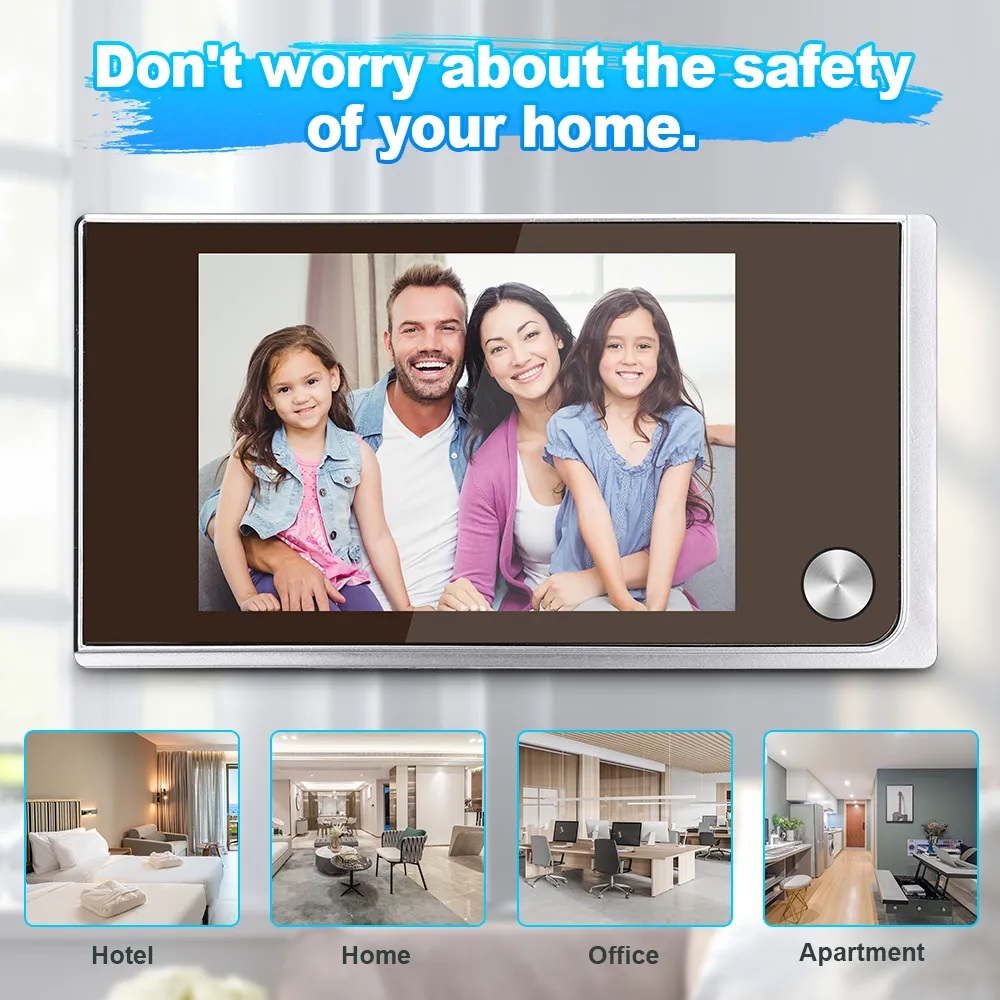 Home Cinema Wireless - 3.5 بوصة كاميرا ثقب الباب جرس