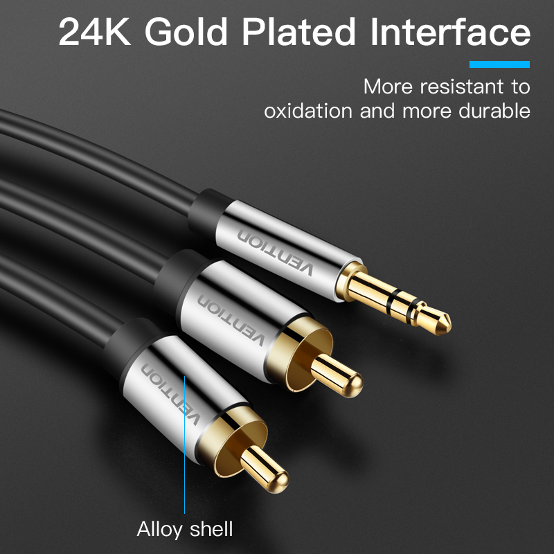 Vention كابل RCA 3.5 إلى 2rca  - مراجعة Home Cinema Tv وسعره