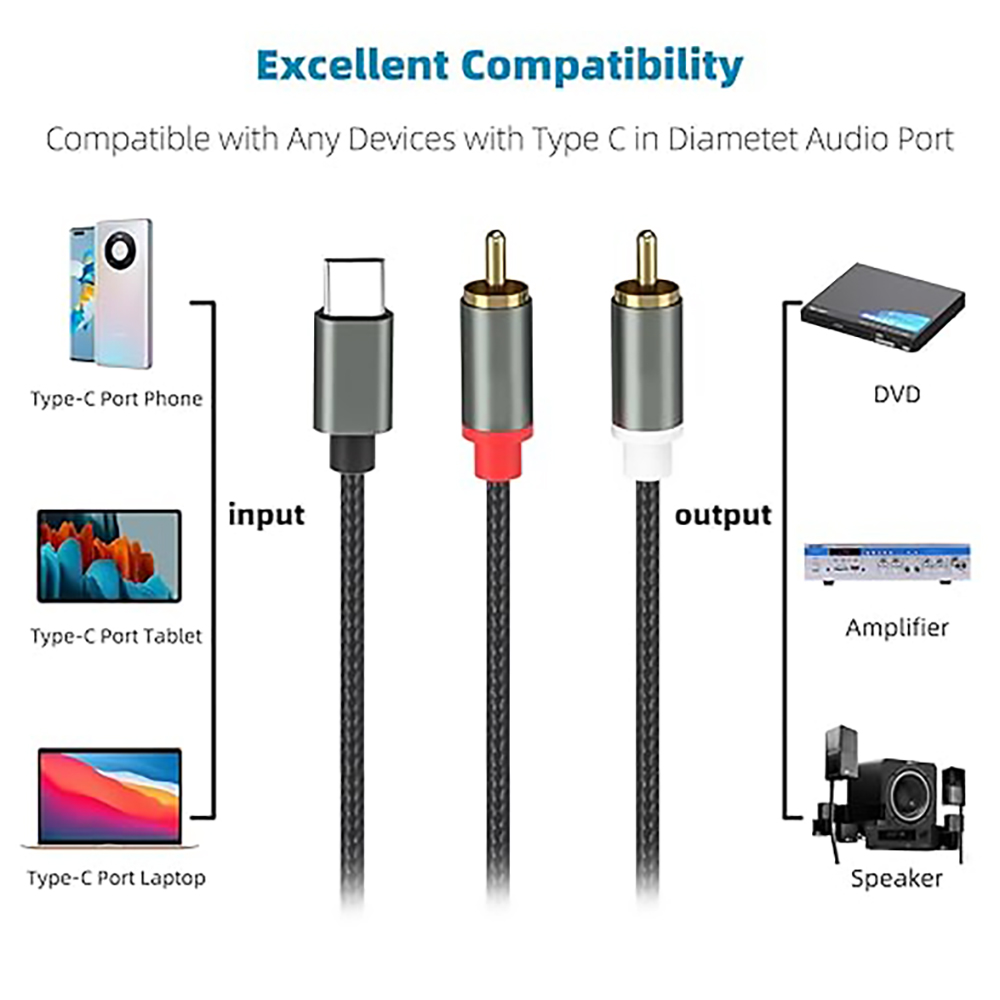 كابل صوت USB C إلى 2 RCA، كابل - مراجعة Audio Home Cinema وسعره